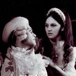 Traian Costea şi Smara Marcu în &bdquo;Act veneţian&ldquo; de Camil Petrescu, regia Dan Ioan